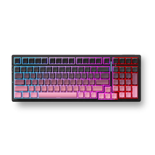 Mchose g98 pro black pink cabbage tofu v2 wireless tri-mode custom mechanical rgb gaming toetsenbord (zwart, us lay-out (qwerty), ktt cabbage tofu v2, rgb, hot swap, side engraved pbt, draadloos | bluetooth | usb-c)