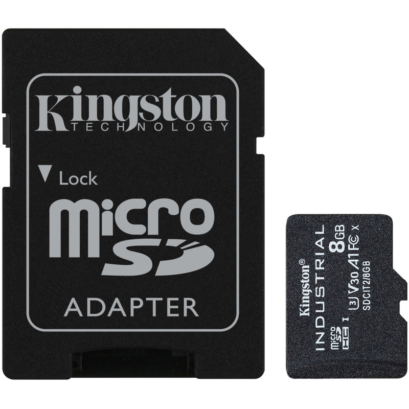 Afbeelding laden in galerijviewer, Kingston industrial microsdhc 8gb geheugenkaart (zwart, incl. sd adapter, klasse 10, uhs-i, u3, v30, a1)
