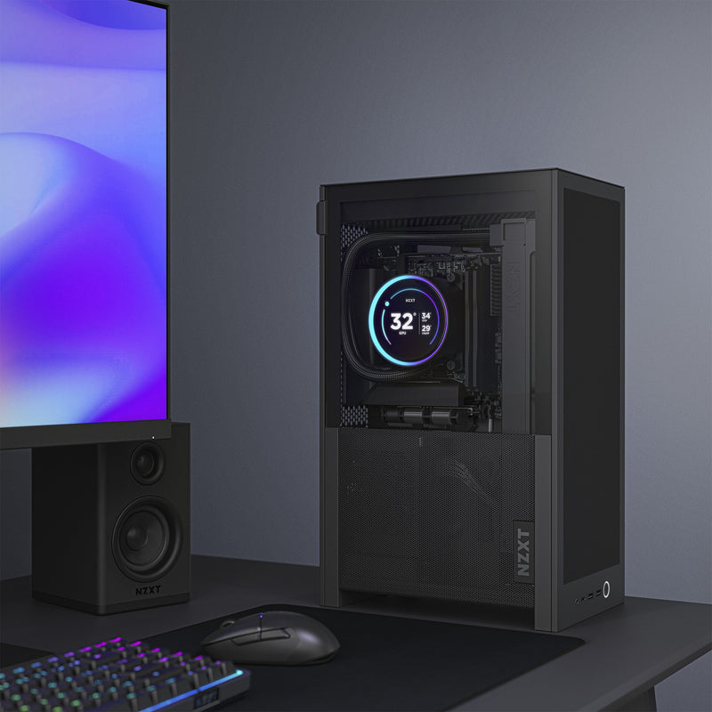 Afbeelding laden in galerijviewer, Nzxt h2 flow mini tower behuizing (zwart | 2x usb-a | 1x usb-c | tempered glass)
