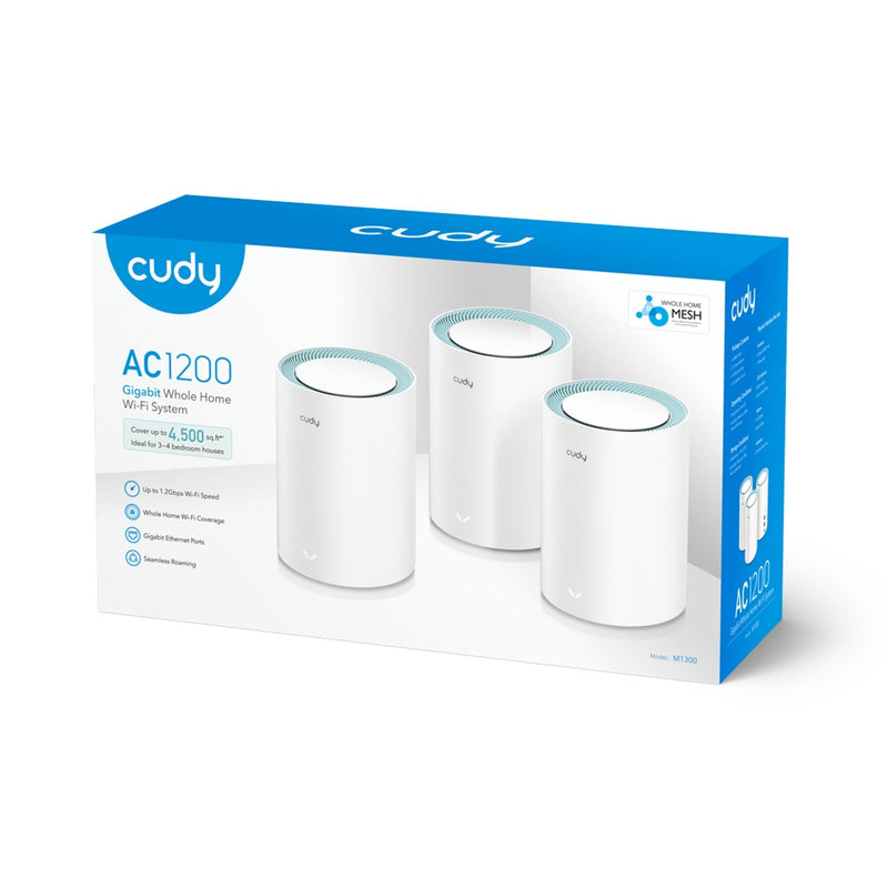 Afbeelding laden in galerijviewer, Cudy ac1200 gigabit mesh wi-fi system (3-pack) mesh router (wit)
