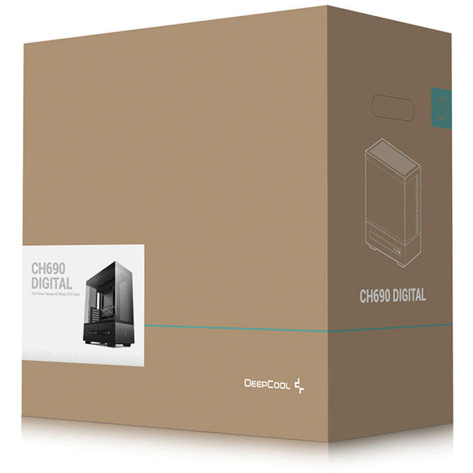 Afbeelding laden in galerijviewer, Deepcool ch690 digital midi tower behuizing (zwart | 2x usb-a | 1x usb-c | tempered glass)
