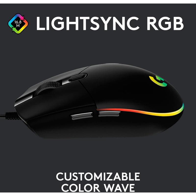Afbeelding laden in galerijviewer, Logitech g203 lightsync gaming muis (zwart, 200 - 8000 dpi, rgb leds)
