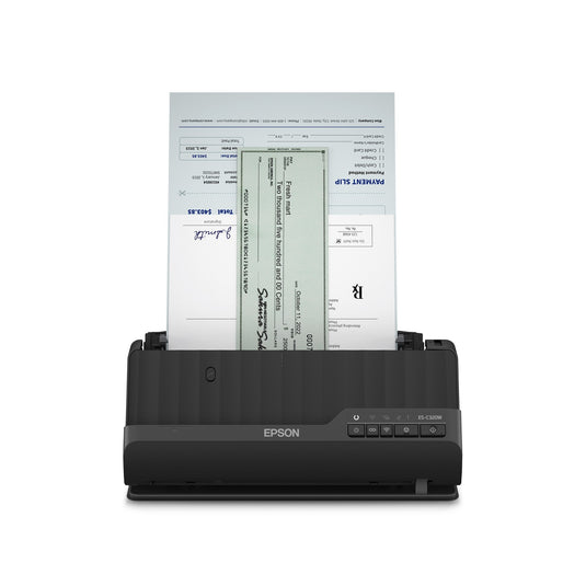 Epson es-c320w compacte a4-documentscanner met wi-fi-connectiviteit en u-traject (zwart, a4, a5, a6, b5)