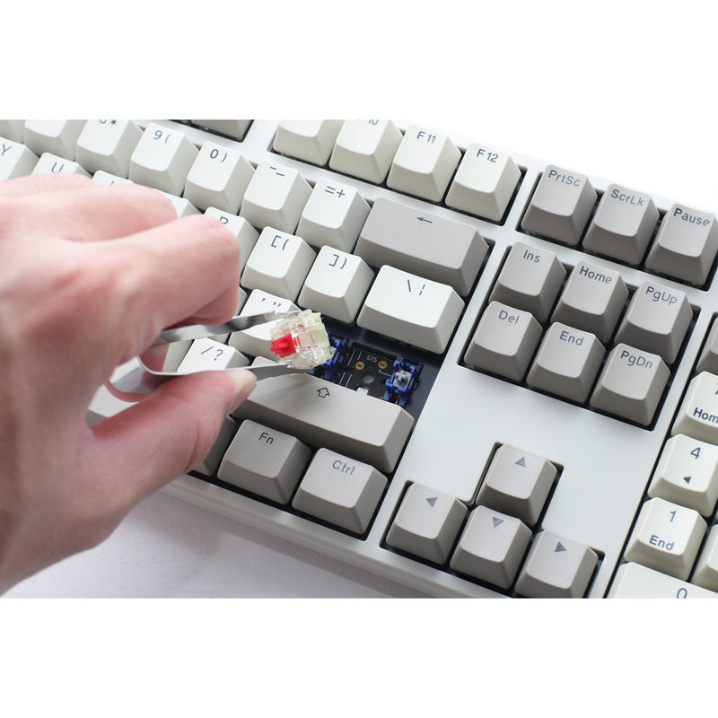 Afbeelding laden in galerijviewer, Ducky origin vintage mechanisch toetsenbord (grijs, us lay-out (qwerty), cherry mx red, 100%, hot swap, pbt double-shot keycaps)
