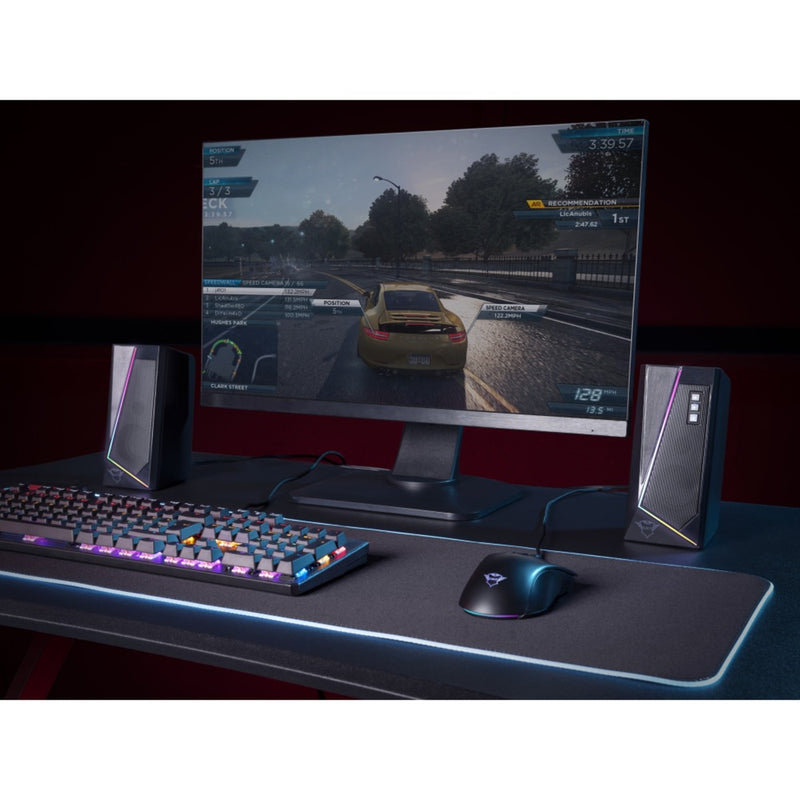 Afbeelding laden in galerijviewer, Trust gxt 609 zoxa rgb-verlichte speakerset pc-luidspreker (zwart, rgb led)
