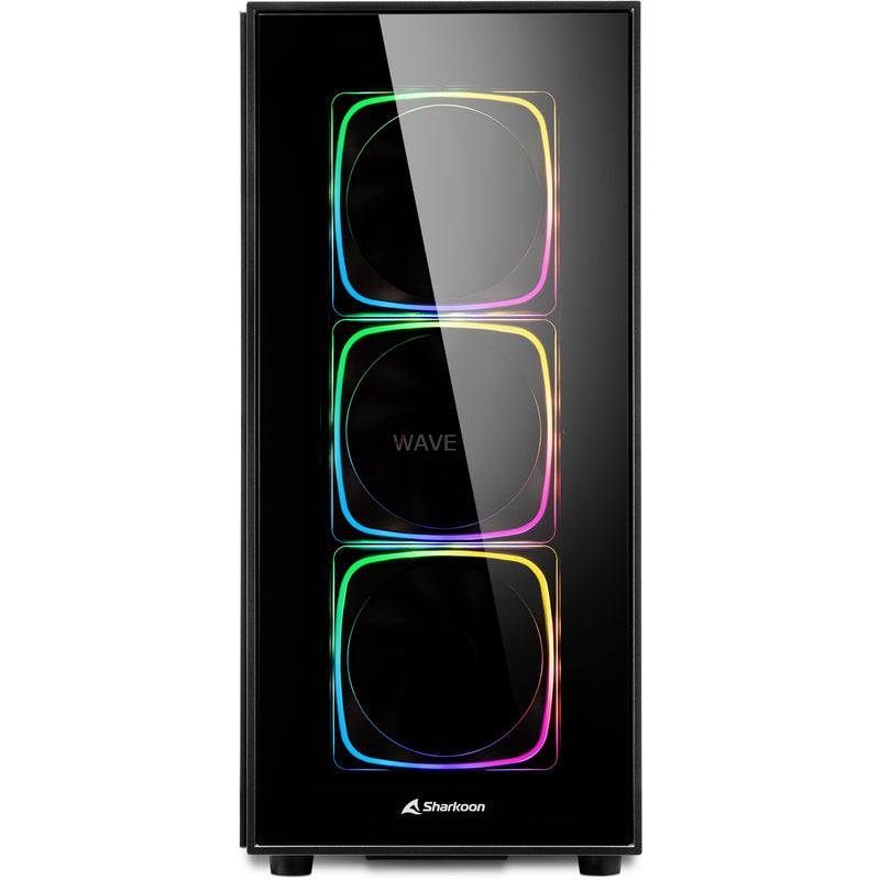 Afbeelding laden in galerijviewer, Sharkoon tg6 rgb midi tower behuizing (zwart | 4x usb-a | rgb | tempered glass)
