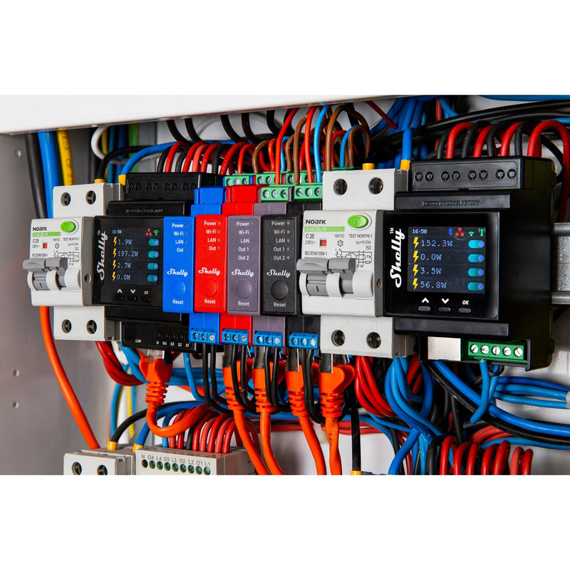 Afbeelding laden in galerijviewer, Shelly pro 4pm relais (4-kanaals, wifi, lan, bluetooth)
