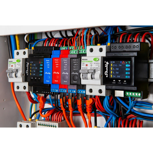 Shelly pro 4pm relais (4-kanaals, wifi, lan, bluetooth)