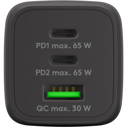 Goobay usb-c snellader nano (65 w) en usb-c textielkabel (zwart, 1 meter)