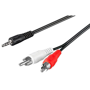 Goobay 3,5 mm jack naar 2x stereo rca (tulp) kabel (zwart, 10 meter)