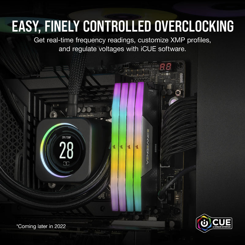 Afbeelding laden in galerijviewer, Corsair vengeance rgb 32 gb ddr5-6000 (2x 16 gb) werkgeheugen (zwart, cmh32gx5m2b6000c38, xmp 3.0)
