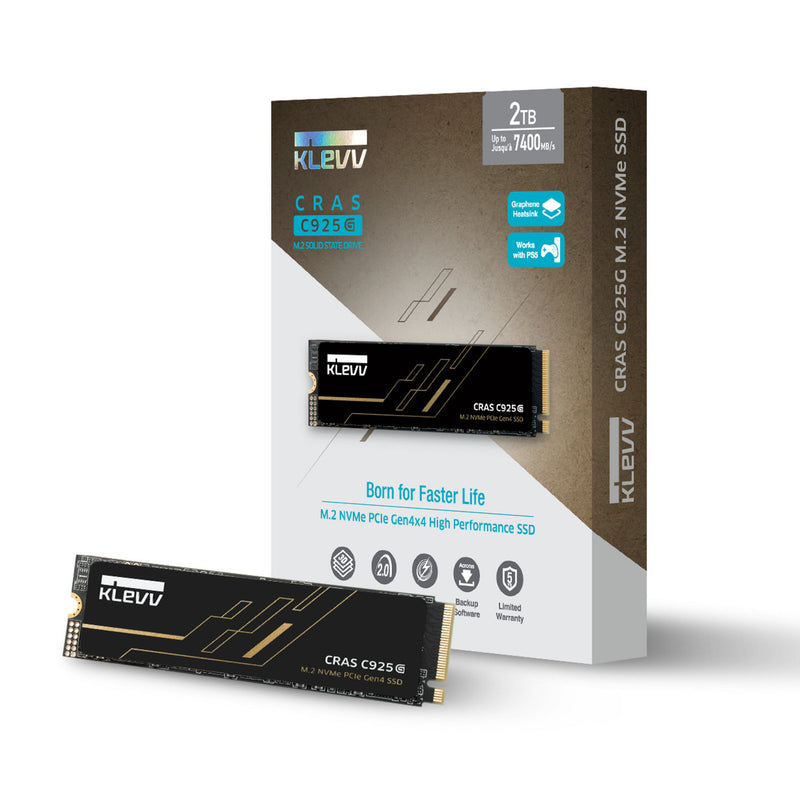 Afbeelding laden in galerijviewer, Klevv cras c925g 1 tb ssd (zwart, k01tbm2sp0-25g, pcie gen 4.0 x4, nvme 2.0)
