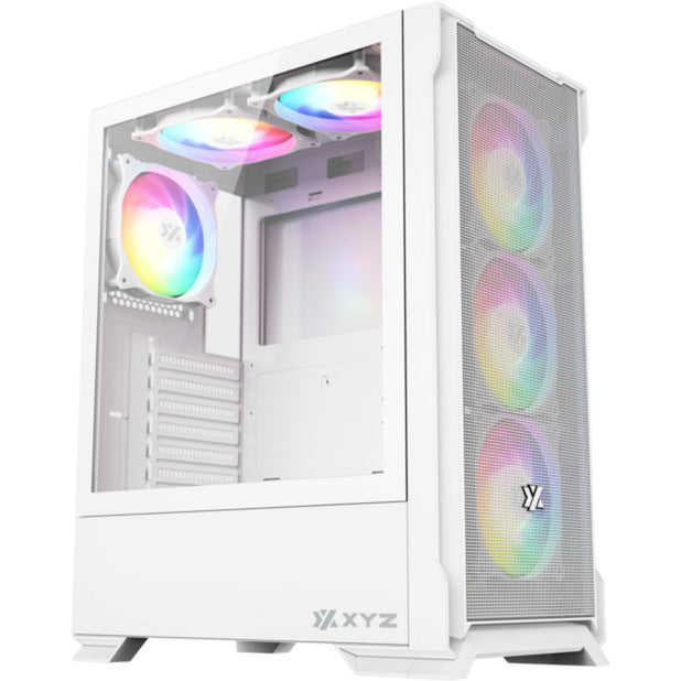 Afbeelding laden in galerijviewer, Xyz pc gear airone 300-x mesh midi tower behuizing (wit | 1x usb-a | 1x usb-c | tempered glass)
