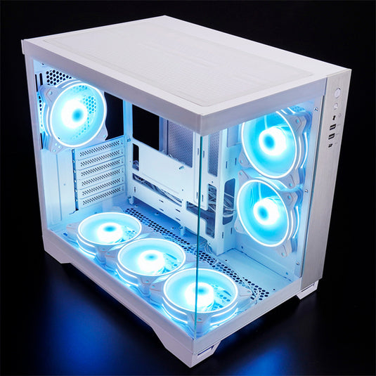 Chieftec visio midi tower behuizing (wit | 2x usb-a | 1x usb-c | rgb | tempered glass)