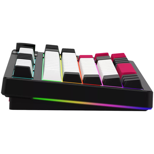 Lorgar kbp70tklw rgb mechanisch gaming toetsenbord (zwart, us lay-out (qwerty), logar toxic purple, 80% (tkl), rgb, hot-swappable, pbt double-shot, bluetooth | 2.4ghz | usb)