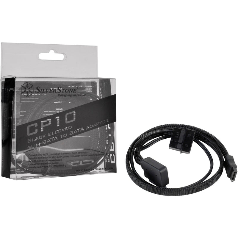 Afbeelding laden in galerijviewer, Silverstone slim sata 2-in-1 datakabel + stroomadapter (zwart, cp10)
