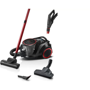 Bosch serie 6 stofzuiger zonder zak bgs41pow1 (zwart rood)