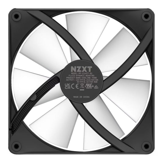 Nzxt f140 rgb core case fan (zwart, 140 x 140 x 26 mm, pwm, zonder controller)