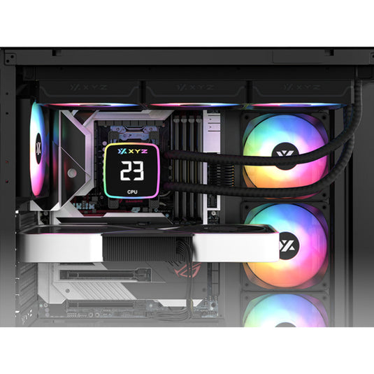 Xyz pc gear aquapulse aio 360 waterkoeling (zwart, argb, pwm)