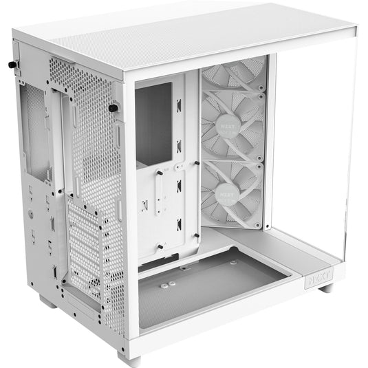 Nzxt h6 flow rgb midi tower behuizing (wit | 2x usb-a | 1x usb-c | rgb | tempered glass)