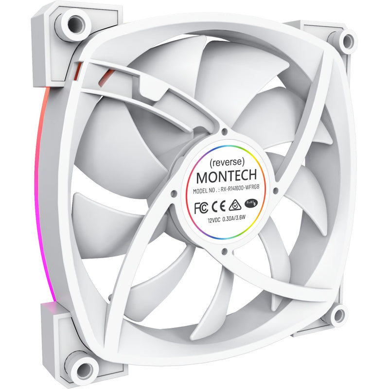 Afbeelding laden in galerijviewer, Montech rx140 pwm rgb case fan (wit, 140 x 25 x 140 mm, 3-pin argb)
