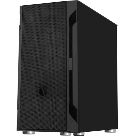 Silverstone sst-fah1mb-g midi tower behuizing (zwart | 3x usb-a | tempered glass)