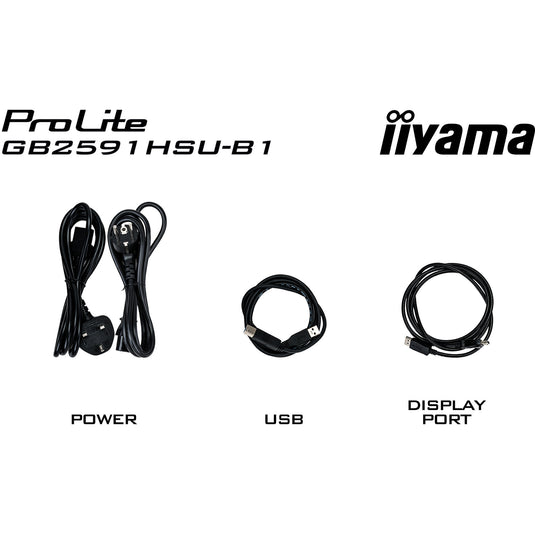 Iiyama g-master gold phoenix gb2591hsu-b1 24.5 gaming monitor (zwart (mat), 320 hz, hdmi, displayport, usb, audio)