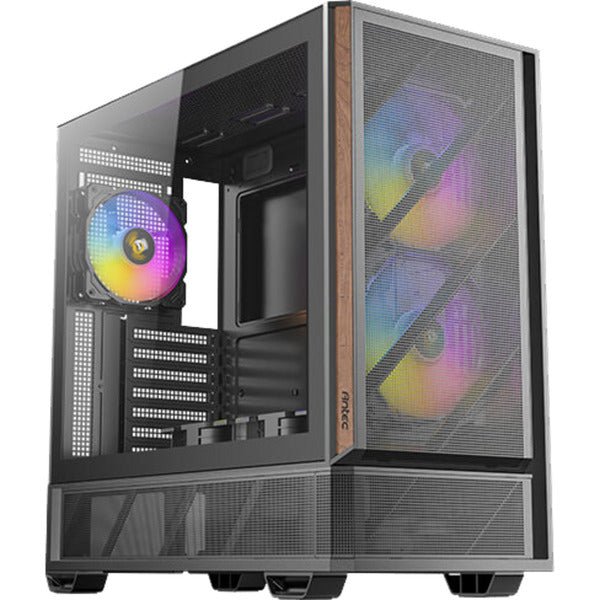 Afbeelding laden in galerijviewer, Antec p30 argb midi tower behuizing (zwart houtkleur | 2x usb-a | 1x usb-c | tempered glass)
