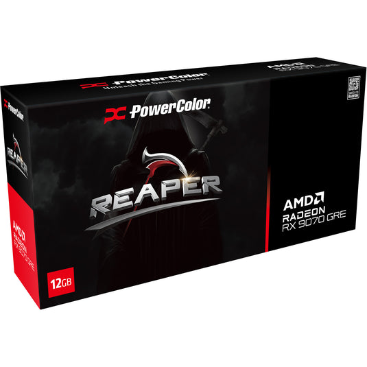 Powercolor radeon rx 9070 gre reaper 12gb gddr6 grafische kaart (zwart, rdna4, 3x displayport, 1x hdmi 2.1)
