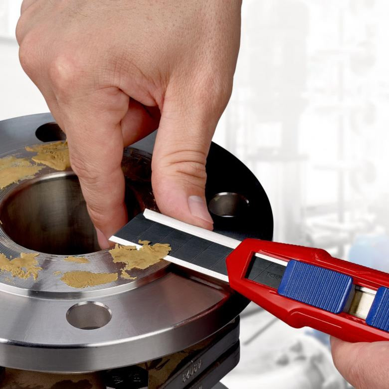 Afbeelding laden in galerijviewer, Knipex cutix universele mes stanleymes (rood blauw, incl. 2 mesbladen)
