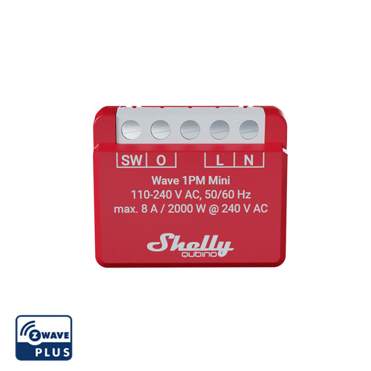 Shelly wave 1pm mini lr (eu) relais (rood, z-wave)