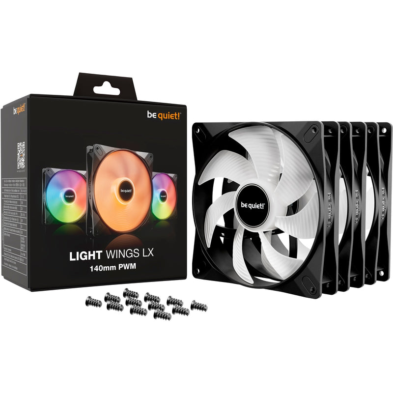 Afbeelding laden in galerijviewer, Be quiet! light wings lx pwm rgb case fans (zwart, 3 stuks, 140 x 140 x 25 mm)
