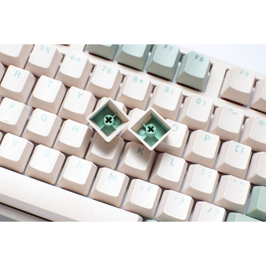 Ducky one 3 matcha tkl, toetsenbord (crème groen, us lay-out, cherry mx silent red, pbt double shot, hot swap)