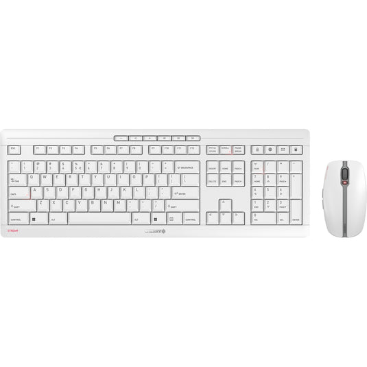 Cherry stream desktop recharge draadloze desktopset (wit, eu lay-out (qwerty), sx-schaartechnologie, 100%, 2.400 dpi)