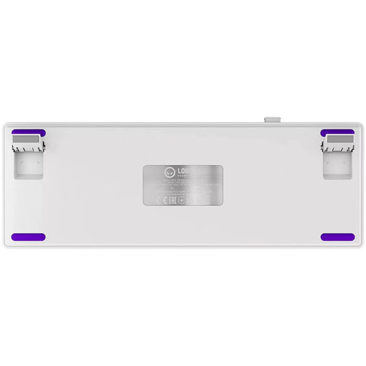 Lorgar kbp70mw rgb mechanisch gaming toetsenbord (wit, us lay-out (qwerty), logar toxic purple, 65%, rgb, hot-swappable, pbt double-shot, bluetooth | 2.4ghz | usb)