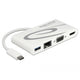 Delock usb-c 3.1 > hdmi + vga + lan + usb adapter (wit, 0,14 meter, 4k 30 hz)