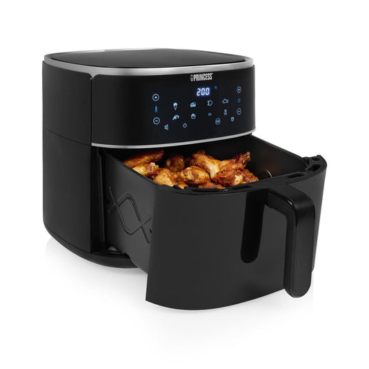 Princess 182254 digitale airfryer 8l heteluchtfriteuse (zwart, 8 liter | hetelucht | verstelbaar airfryerrek | bpa-vrij)