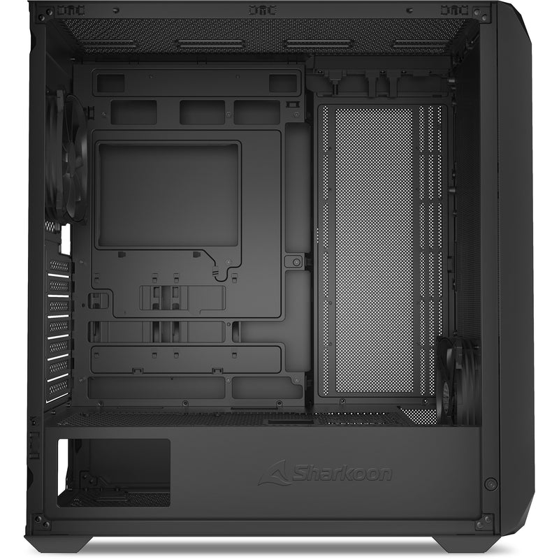 Afbeelding laden in galerijviewer, Sharkoon ak3 midi tower behuizing (zwart | 2x usb-a | 1x usb-c)
