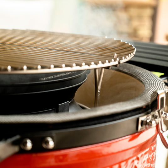 Kamado joe slōroller met rvs cooking rack voor classic i ii inlegrooster