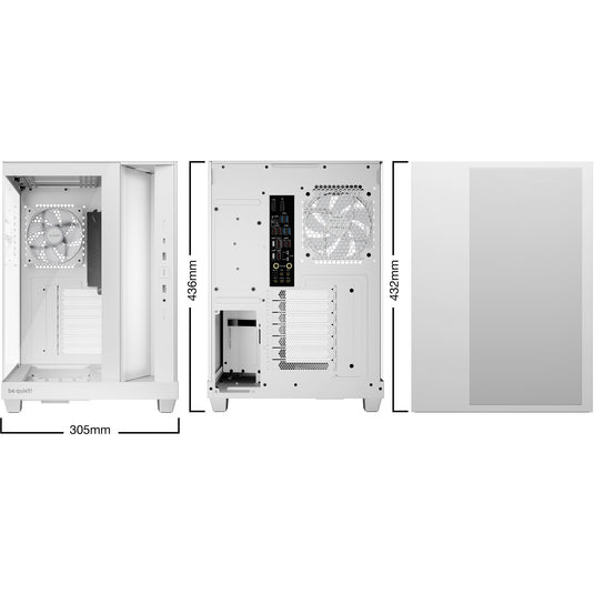 Be quiet! light base 500 lx midi tower behuizing (wit | 2x usb-a | 1x usb-c | rgb | window)
