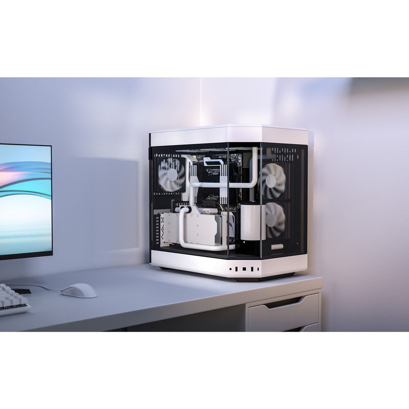 Afbeelding laden in galerijviewer, Hyte y60 midi tower behuizing (wit zwart | 3x usb-a | tempered glass)
