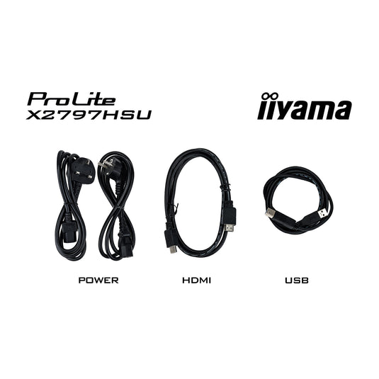 Iiyama prolite x2797hsu-b1 27 monitor (zwart, 120hz, hdmi, displayport, usb-c, audio)