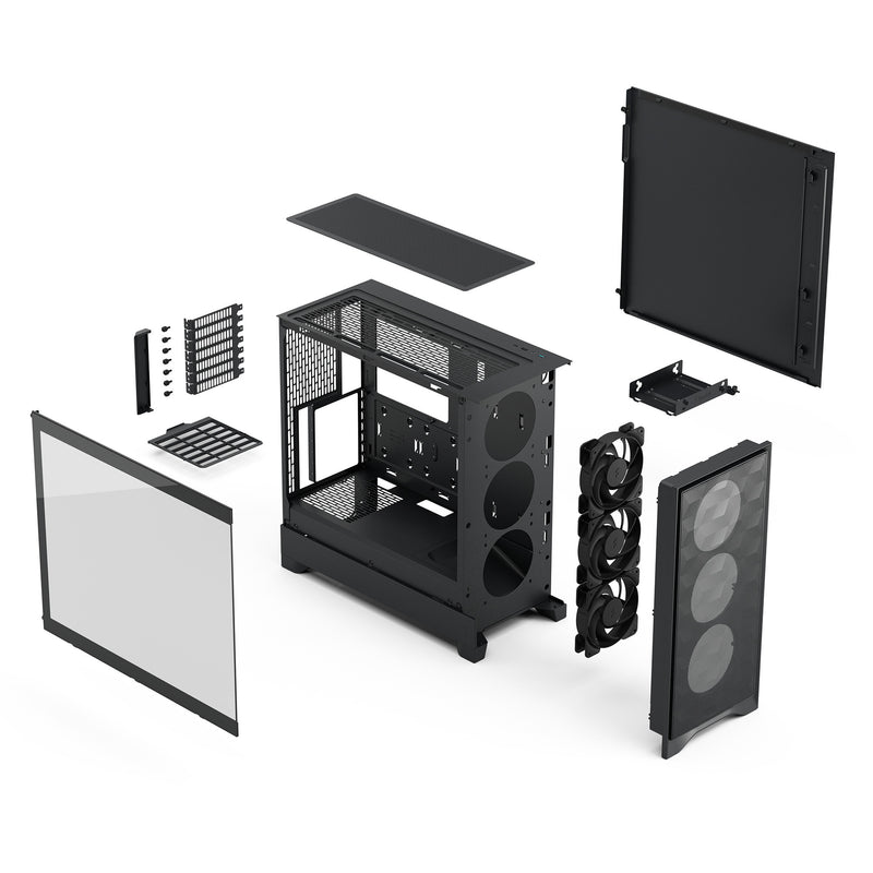 Afbeelding laden in galerijviewer, Fractal design pop 2 air midi tower behuizing (zwart | 1x usb-a | 1x usb-c | tempered glass)
