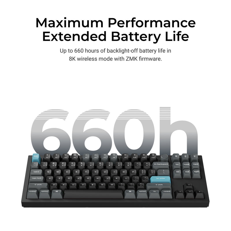 Afbeelding laden in galerijviewer, Keychron q3 ultra-m3 8k wireless custom mechanical keyboard (zwart, us lay-out (qwerty), silk pom brown, 80% (tkl), rgb, hot swap, 8k, 2.4 ghz | bluetooth 5.2 | usb-c)
