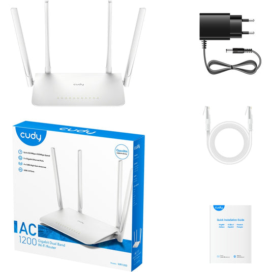 Cudy ac1200 gigabit wi-fi mesh router (wit, mesh)