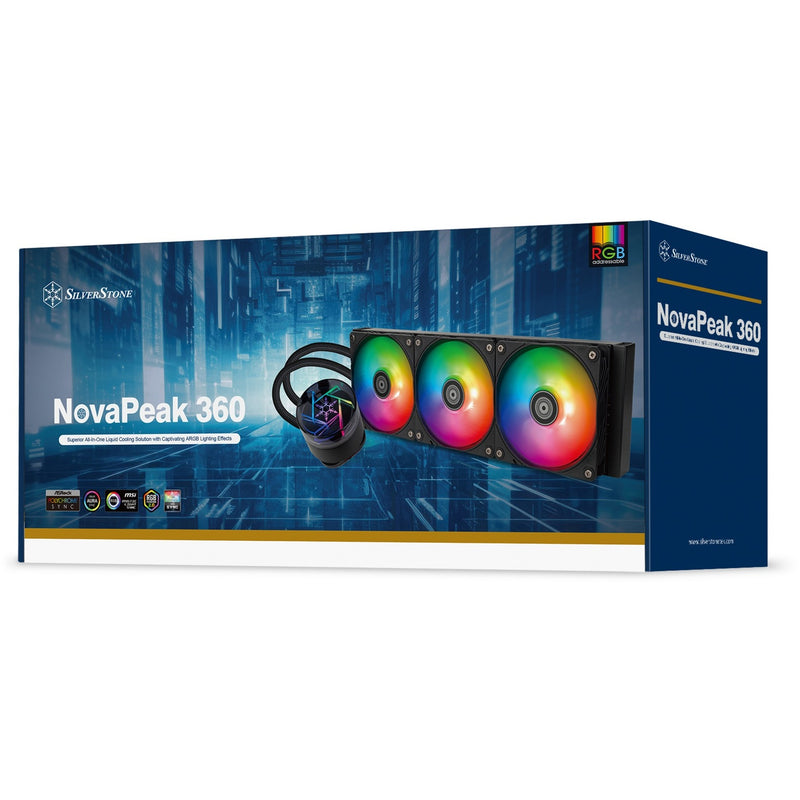Afbeelding laden in galerijviewer, Silverstone novapeak 360 argb waterkoeling (zwart, 4 pin pwm)
