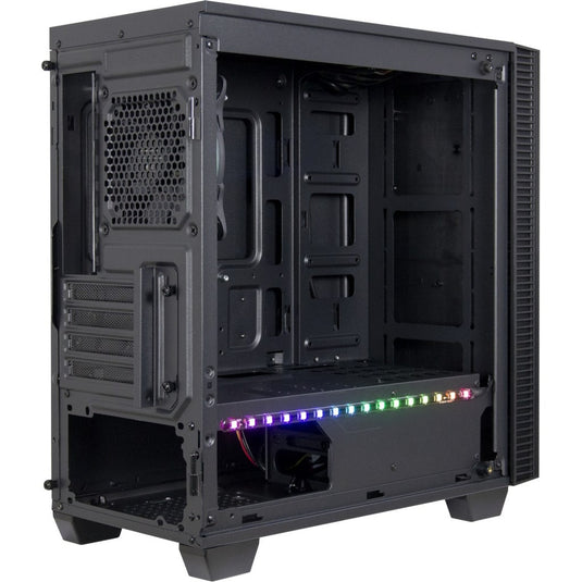 Inter-tech x-608 infinity micro midi tower behuizing (zwart | 1x usb-a | 1x usb-c | rgb | window)