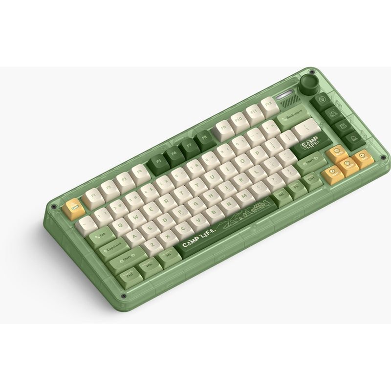 Afbeelding laden in galerijviewer, Iqunix zx75 camping wireless mechanical keyboard (groen, us lay-out (qwerty), cherry mx silent red, 75%, rgb leds, hot-swappable, double-shot pbt, 2.4ghz | bluetooth 5.1 | usb-c)
