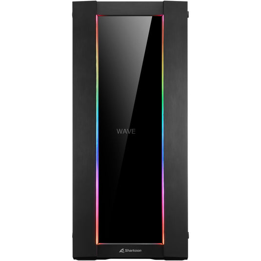 Sharkoon elite shark ca200g big tower behuizing (zwart | 4x usb-a | rgb | tempered glass)