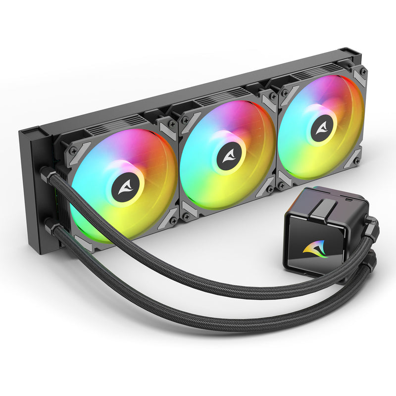 Afbeelding laden in galerijviewer, Sharkoon s60 argb waterkoeling (zwart, 4-pin pwm)
